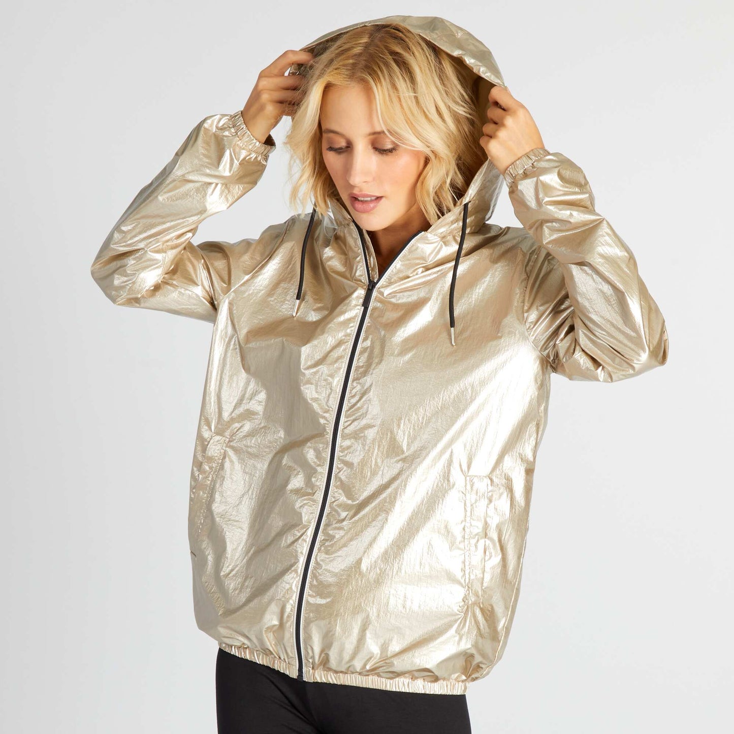 Blouson capuche argent e Jaune