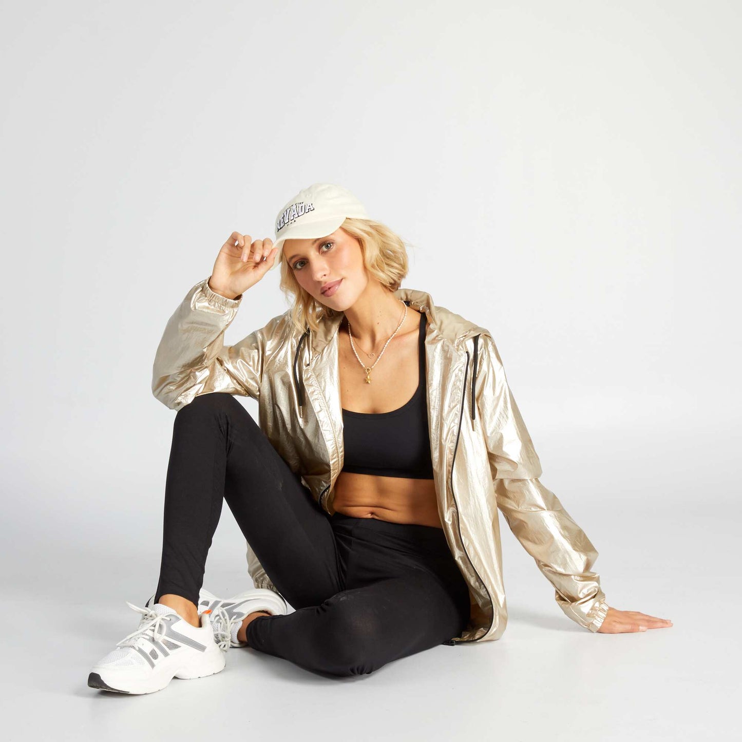Blouson capuche argent e Jaune