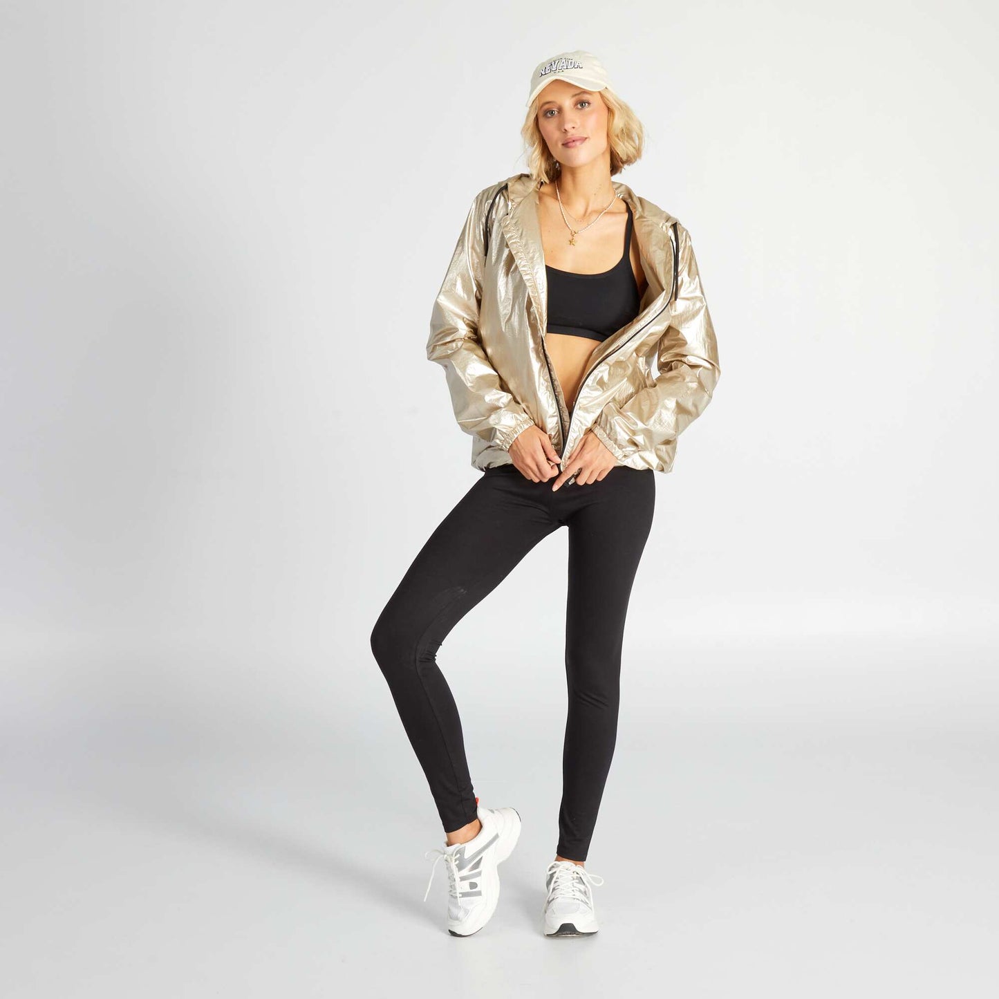 Blouson capuche argent e Jaune