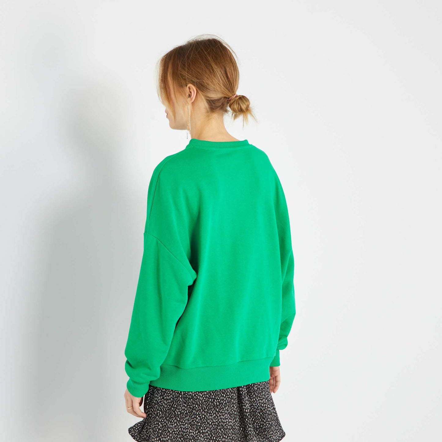 Sweat en molleton Vert/rose