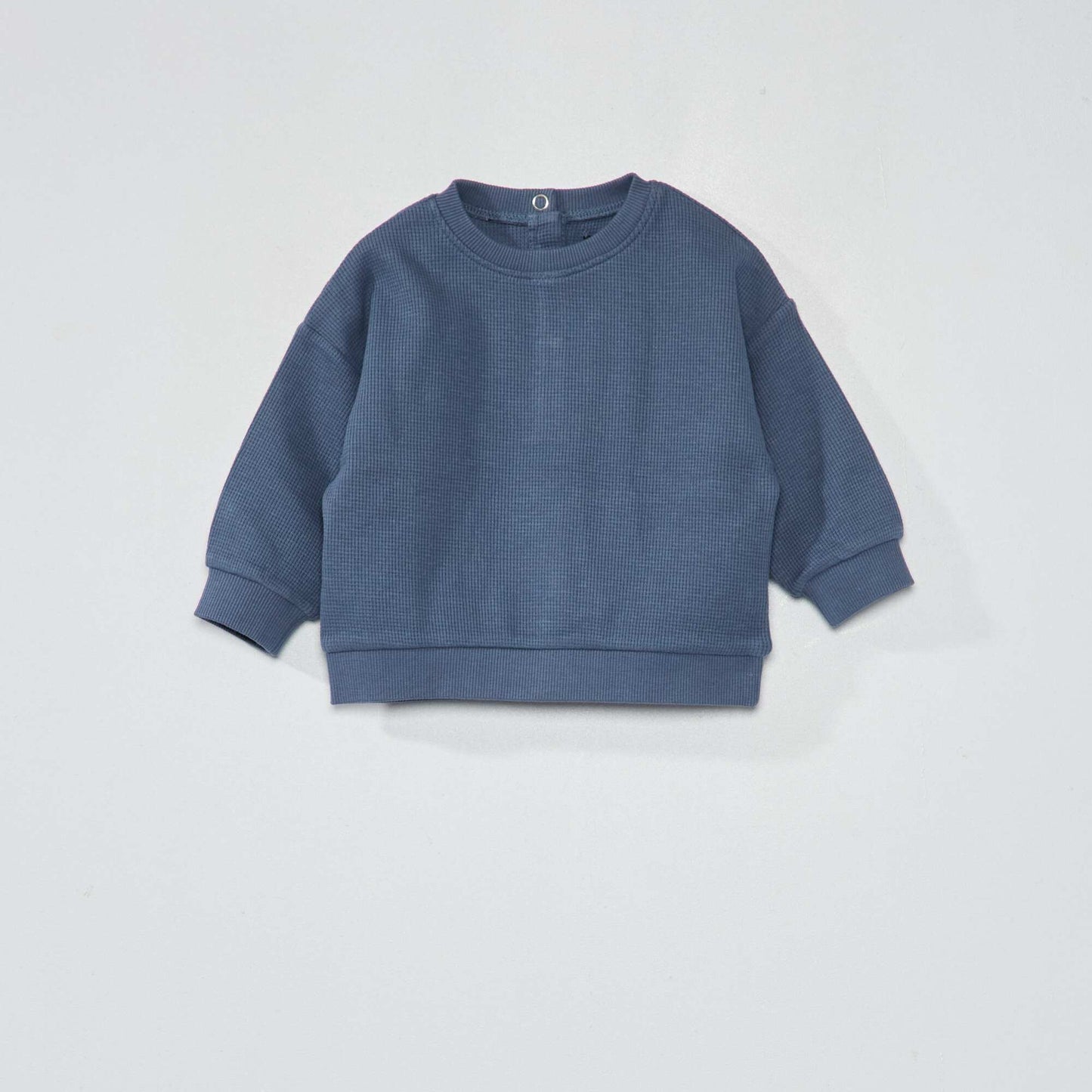 Sweat en maille gaufr e Bleu gris