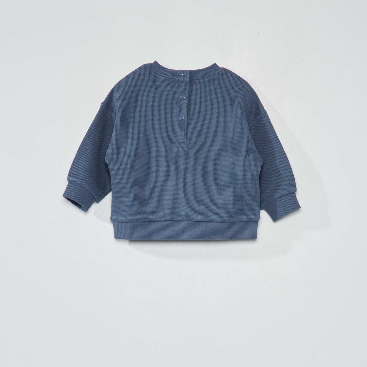 Sweat en maille gaufr e Bleu gris