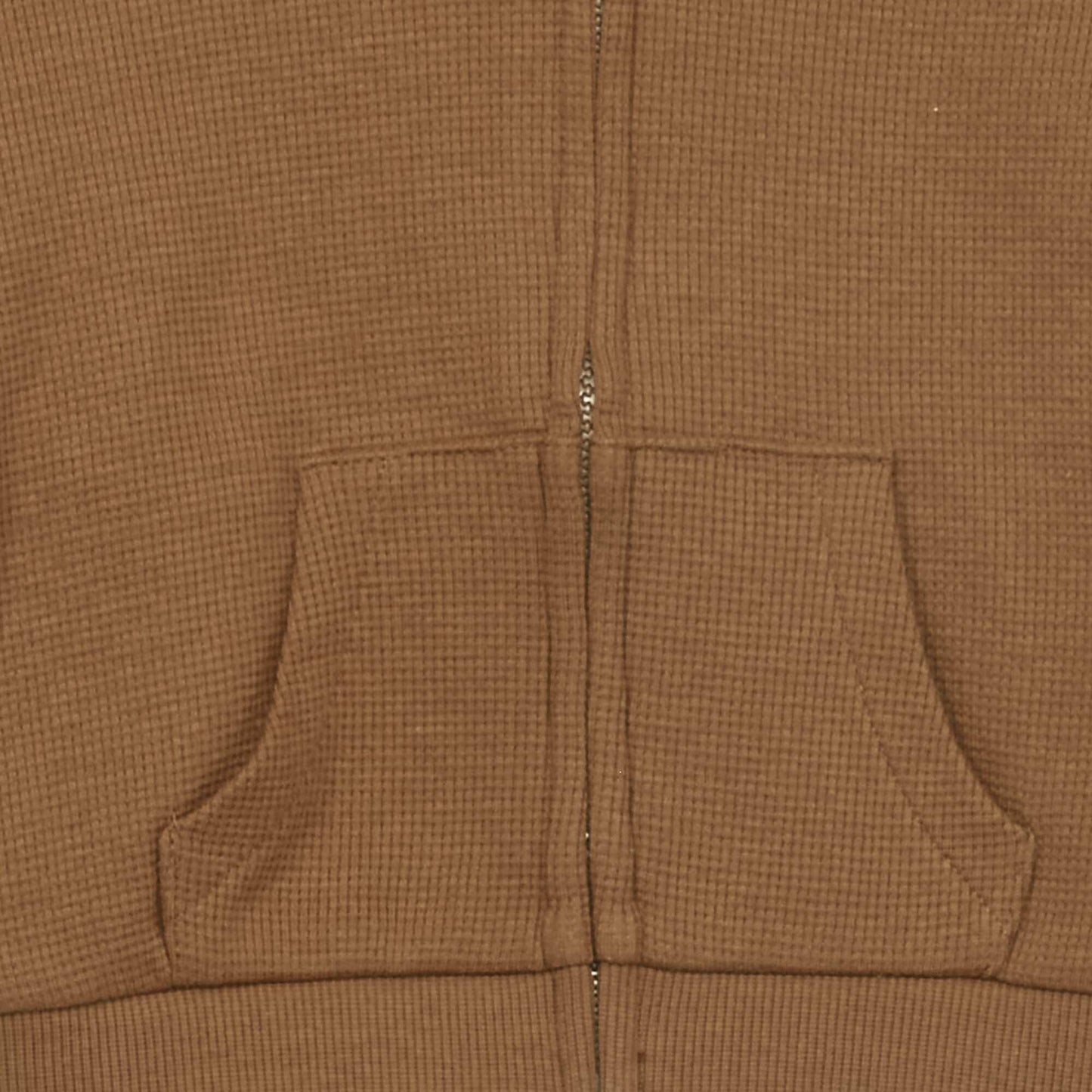 Sweat capuche en maille gaufr e Marron