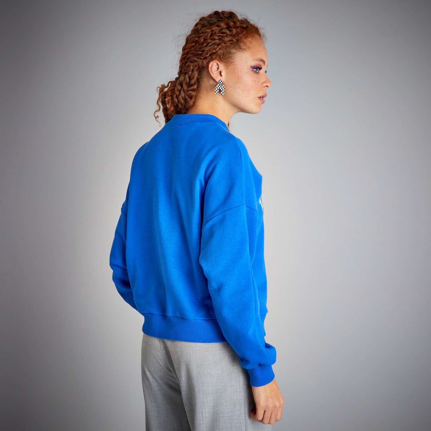 Sweat oversize en molleton Bleu