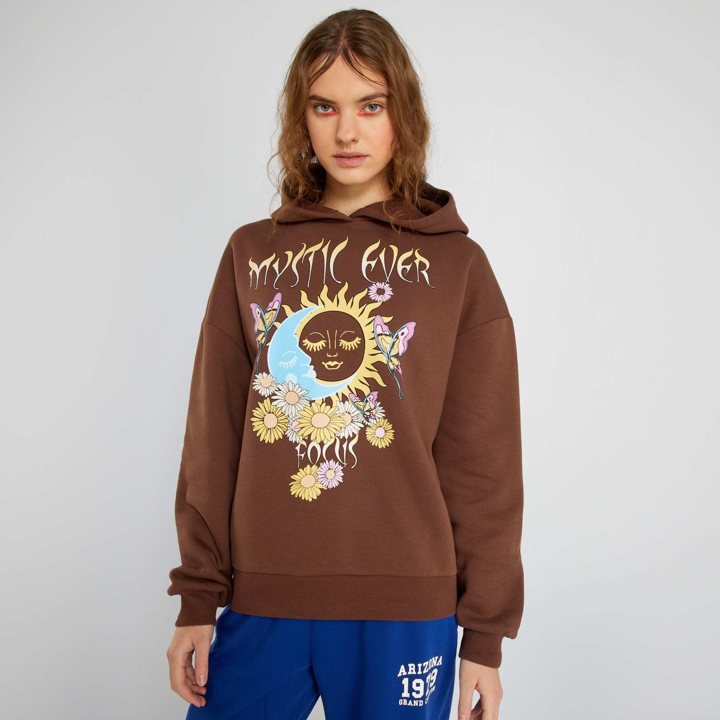 Sweat oversize en molleton Marron