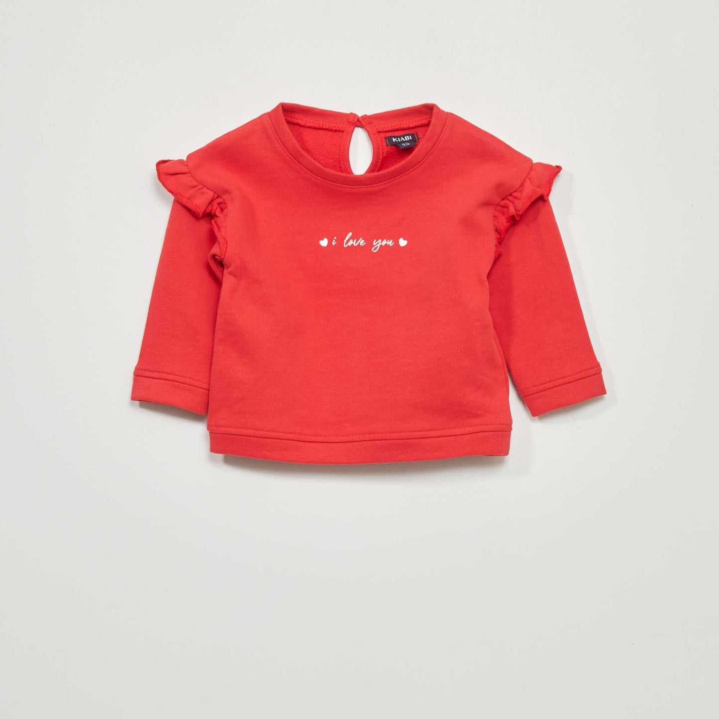 Sweat en molleton avec volants Rouge
