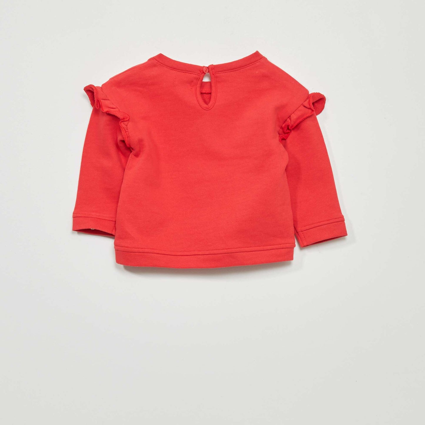 Sweat en molleton avec volants Rouge