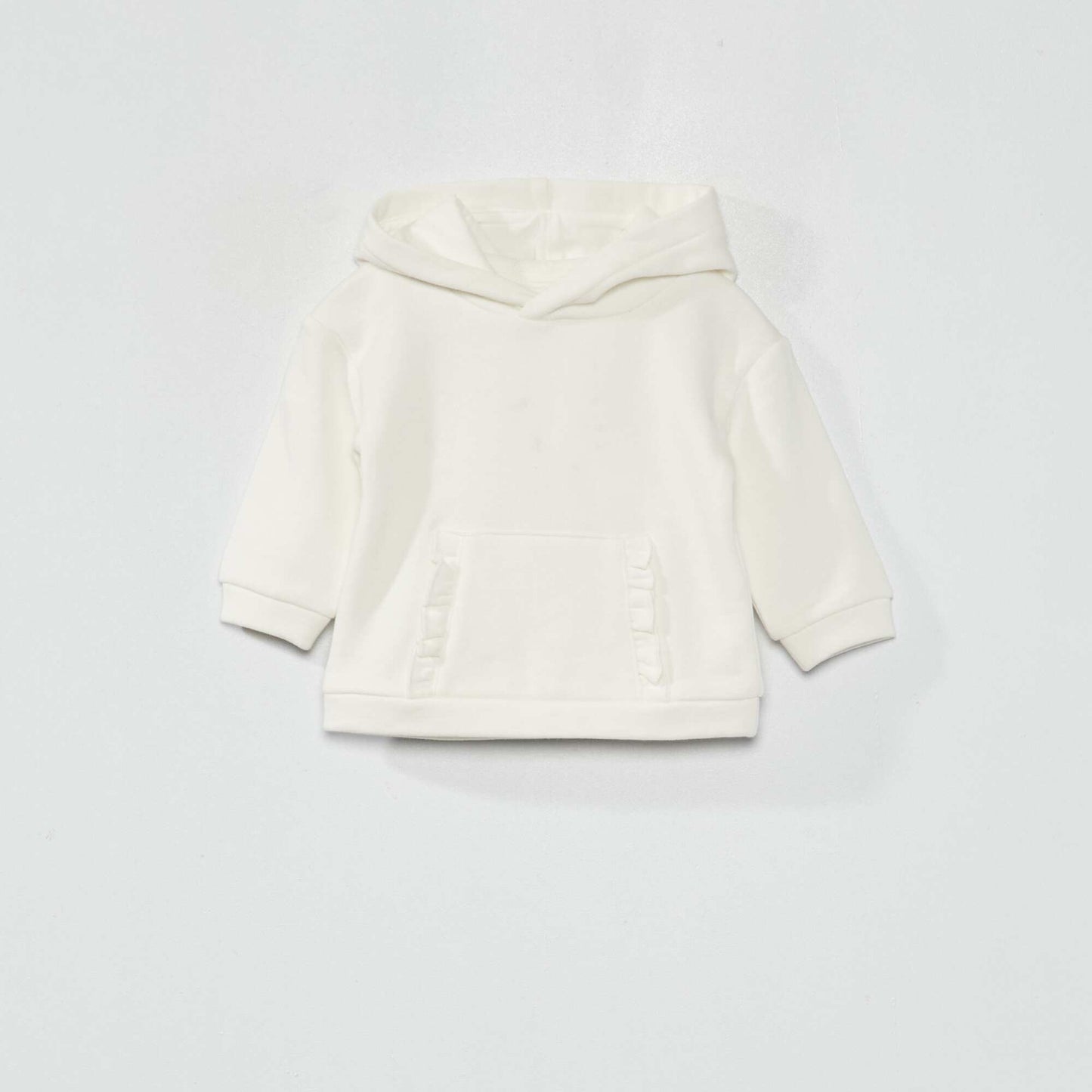Sweat capuche en molleton blanc