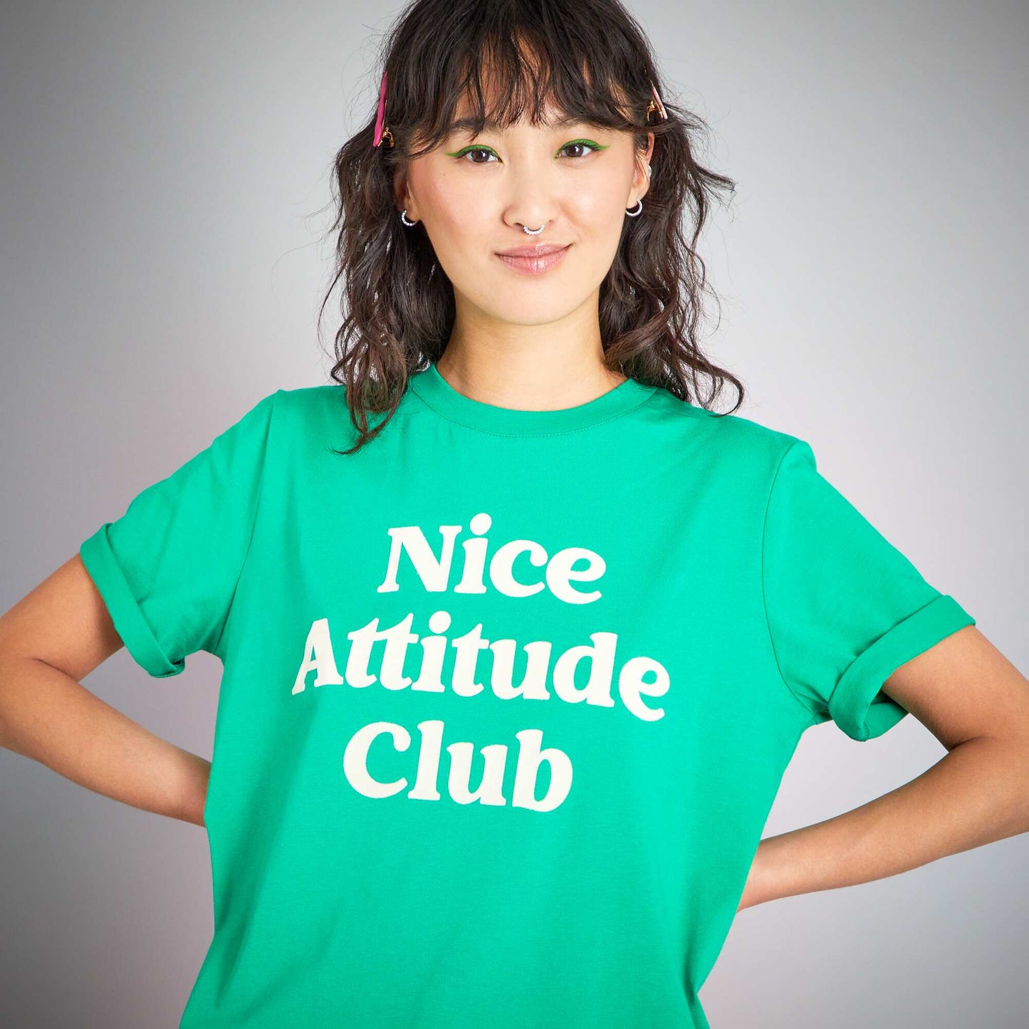 T-shirt en jersey avec message Vert
