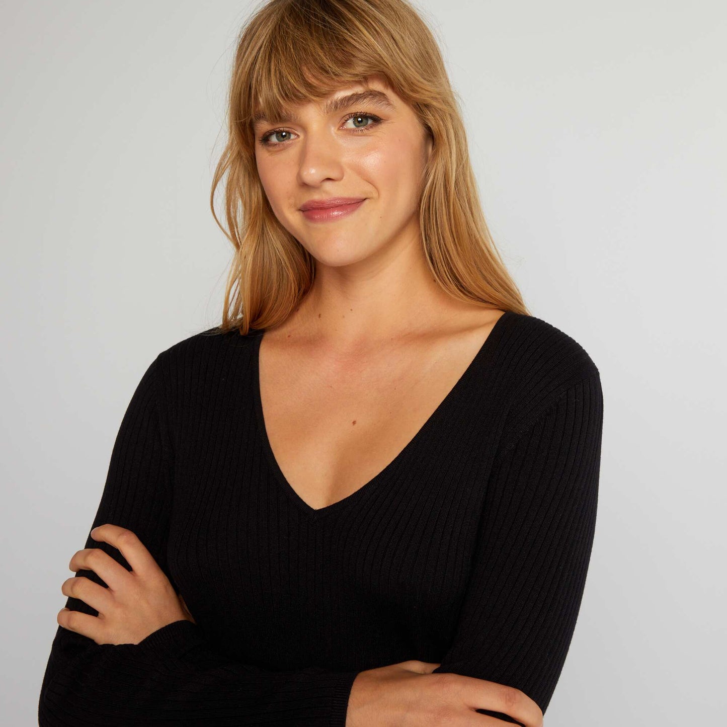 Robe en maille c tel e noir