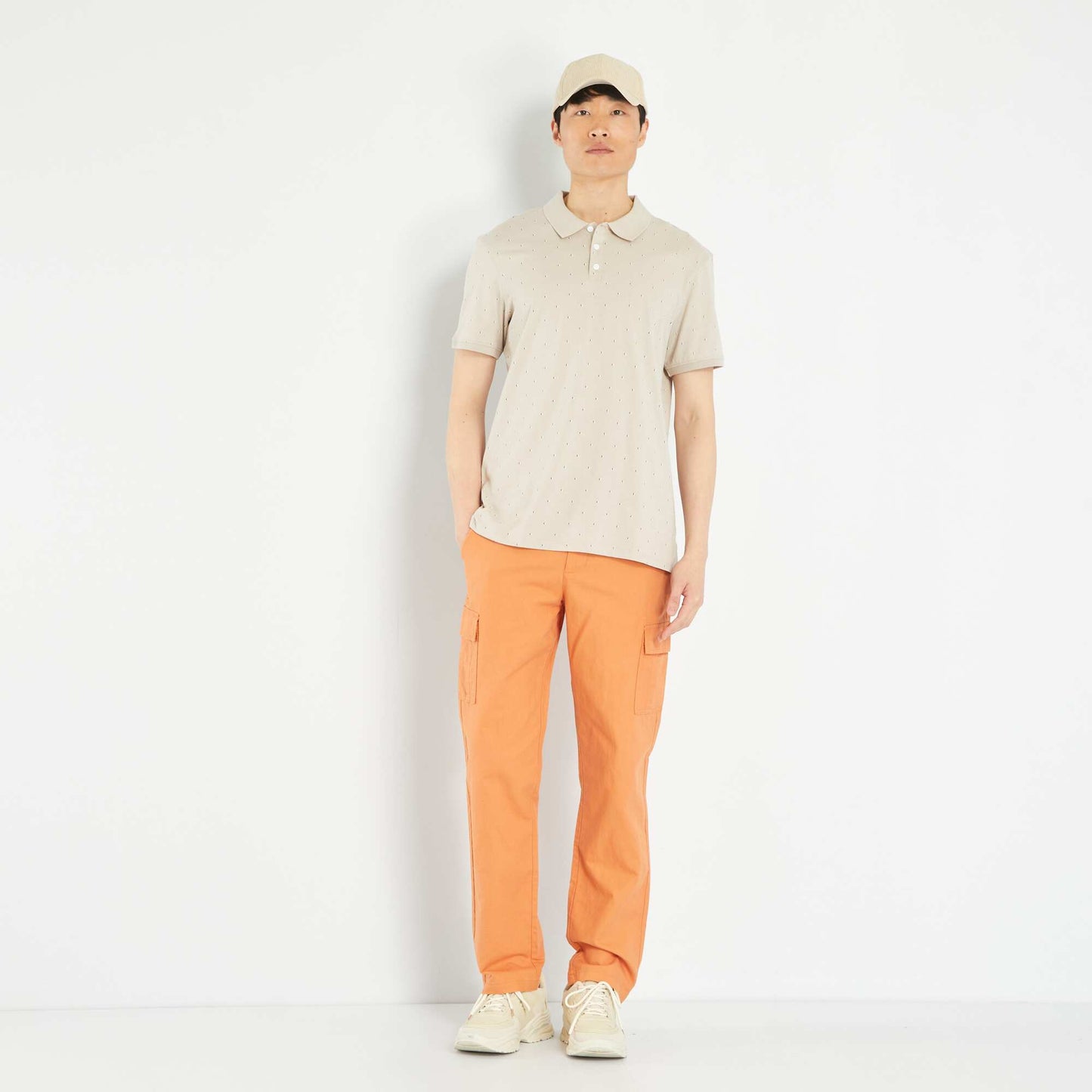 Polo manches courtes avec imprim Gris