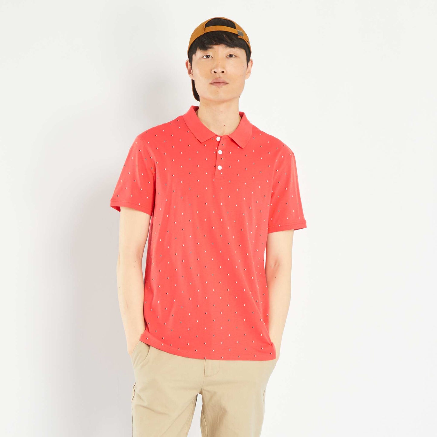 Polo manches courtes avec imprim Corail