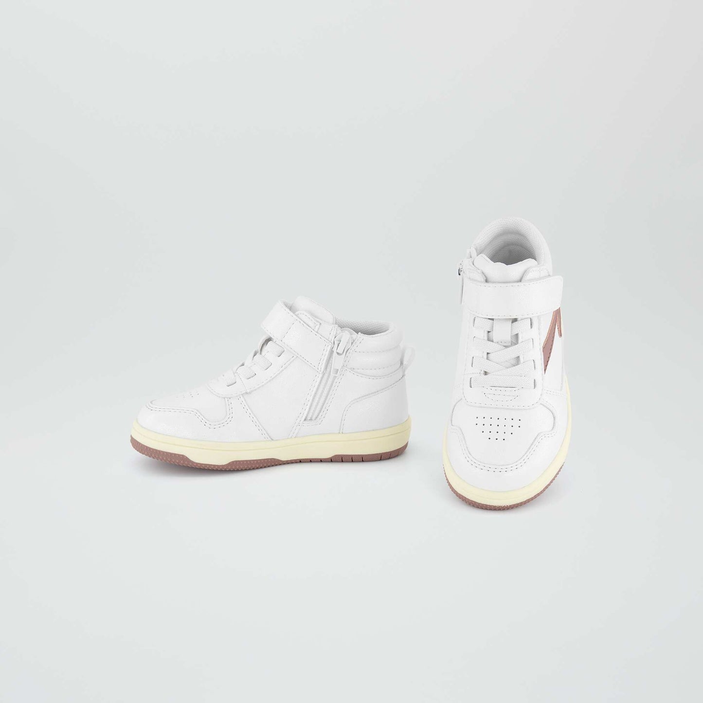 Baskets montantes tricolore blanc
