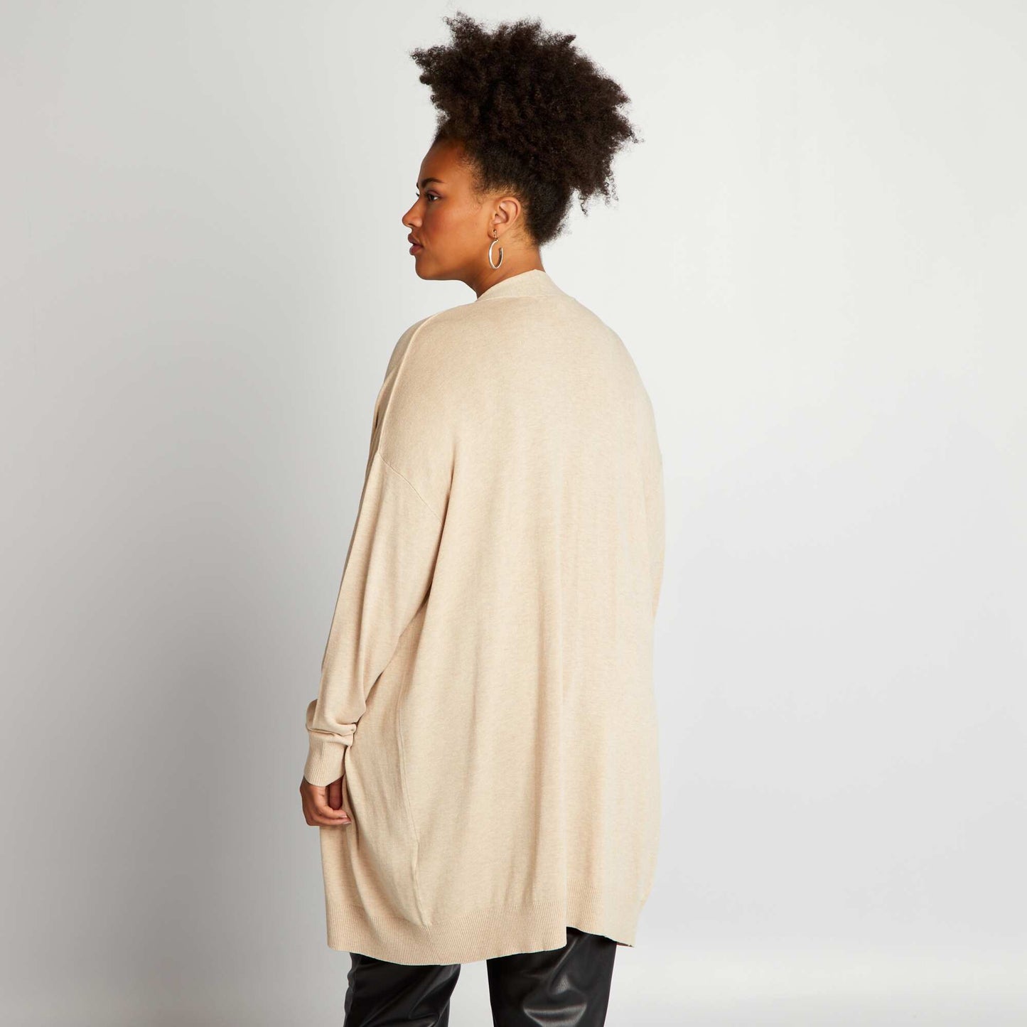 Gilet ouvert mi-cuisses Beige