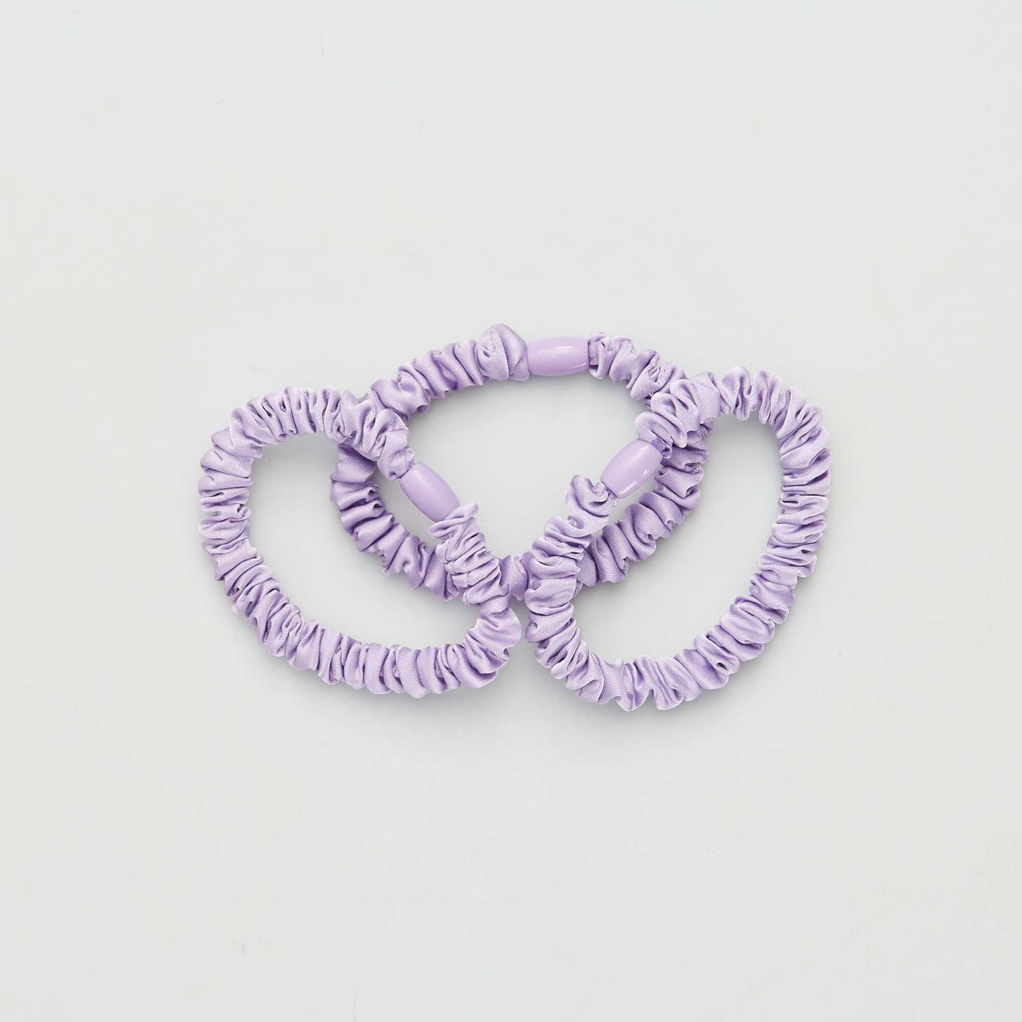 lot de 3 lastiques + chouchou satin s Violet