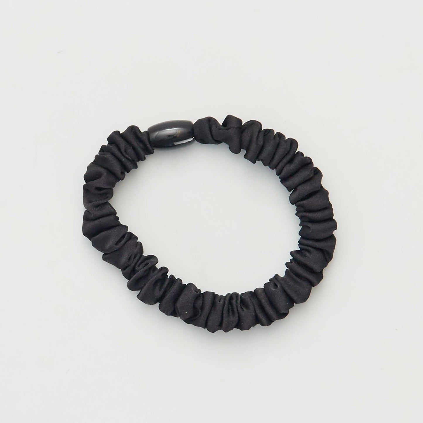 lot de 3 lastiques + chouchou satin s Noir