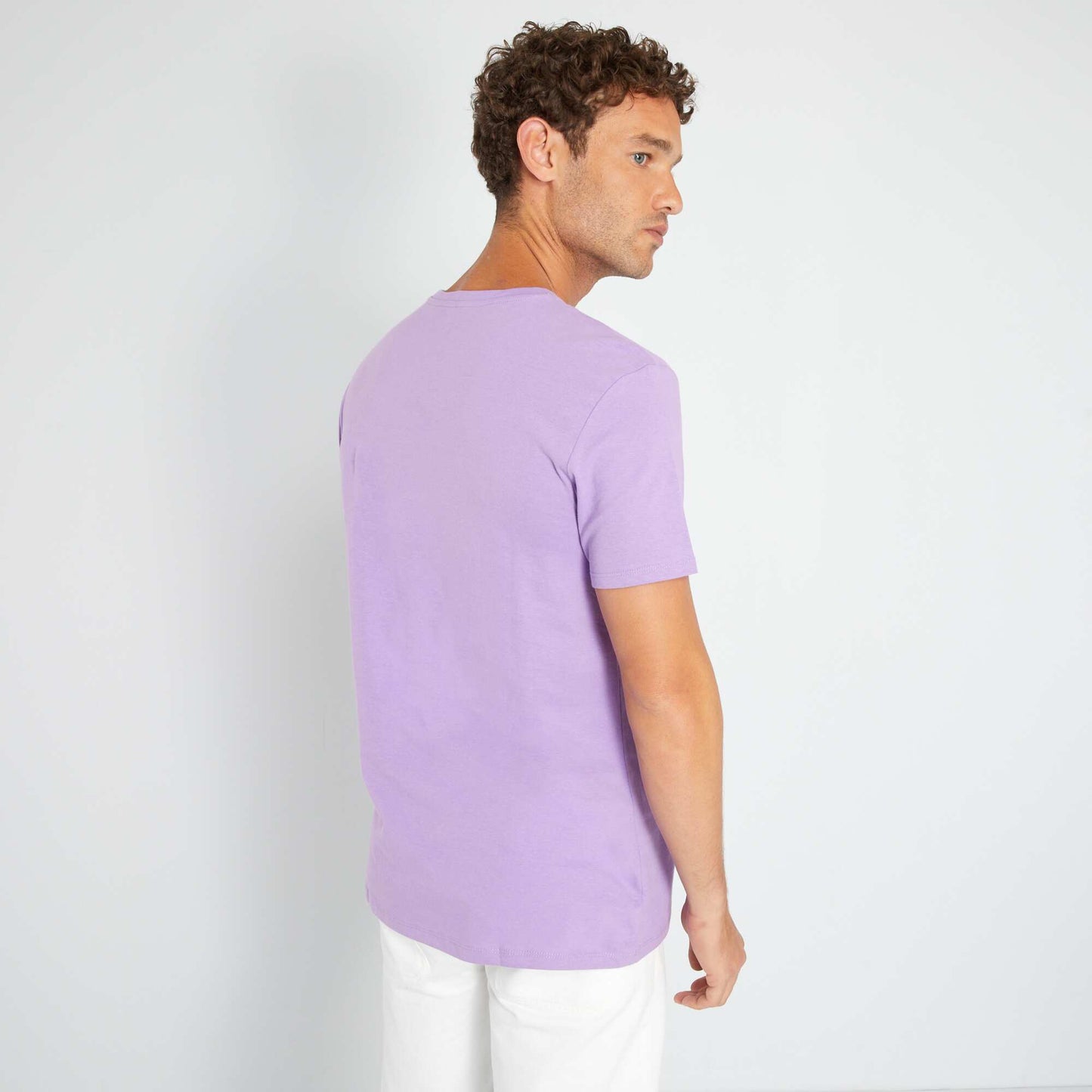 T-shirt en jersey avec print Violet 'Palm Beach'