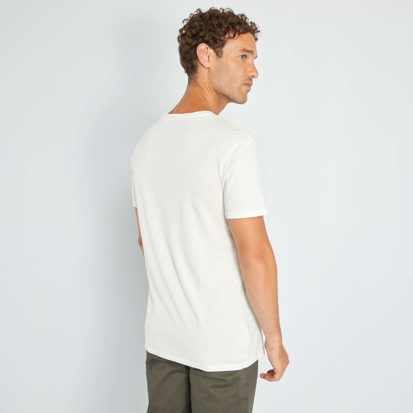 T-shirt en jersey avec print Blanc 'outdoor'