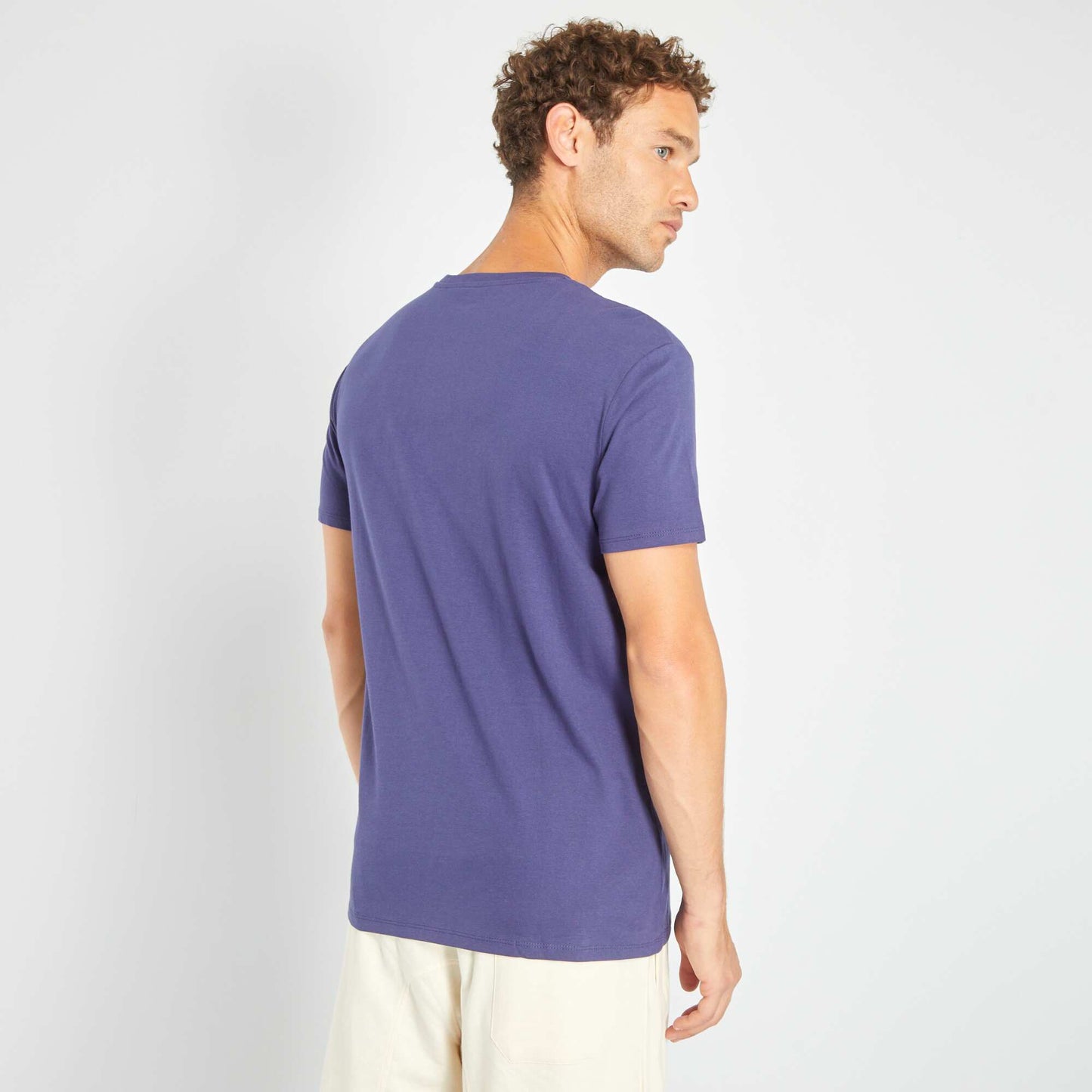 T-shirt en jersey avec print Bleu marine 'Sea'