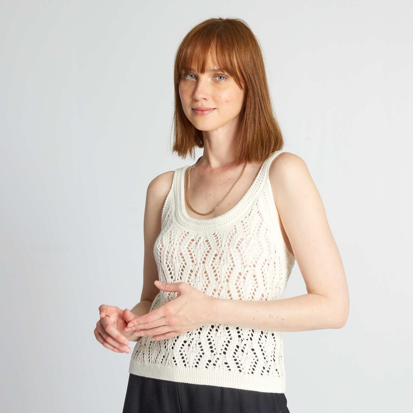 D bardeur en crochet Blanc