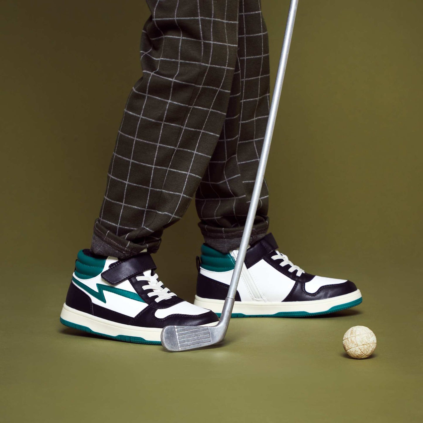 Baskets montantes tricolore Vert