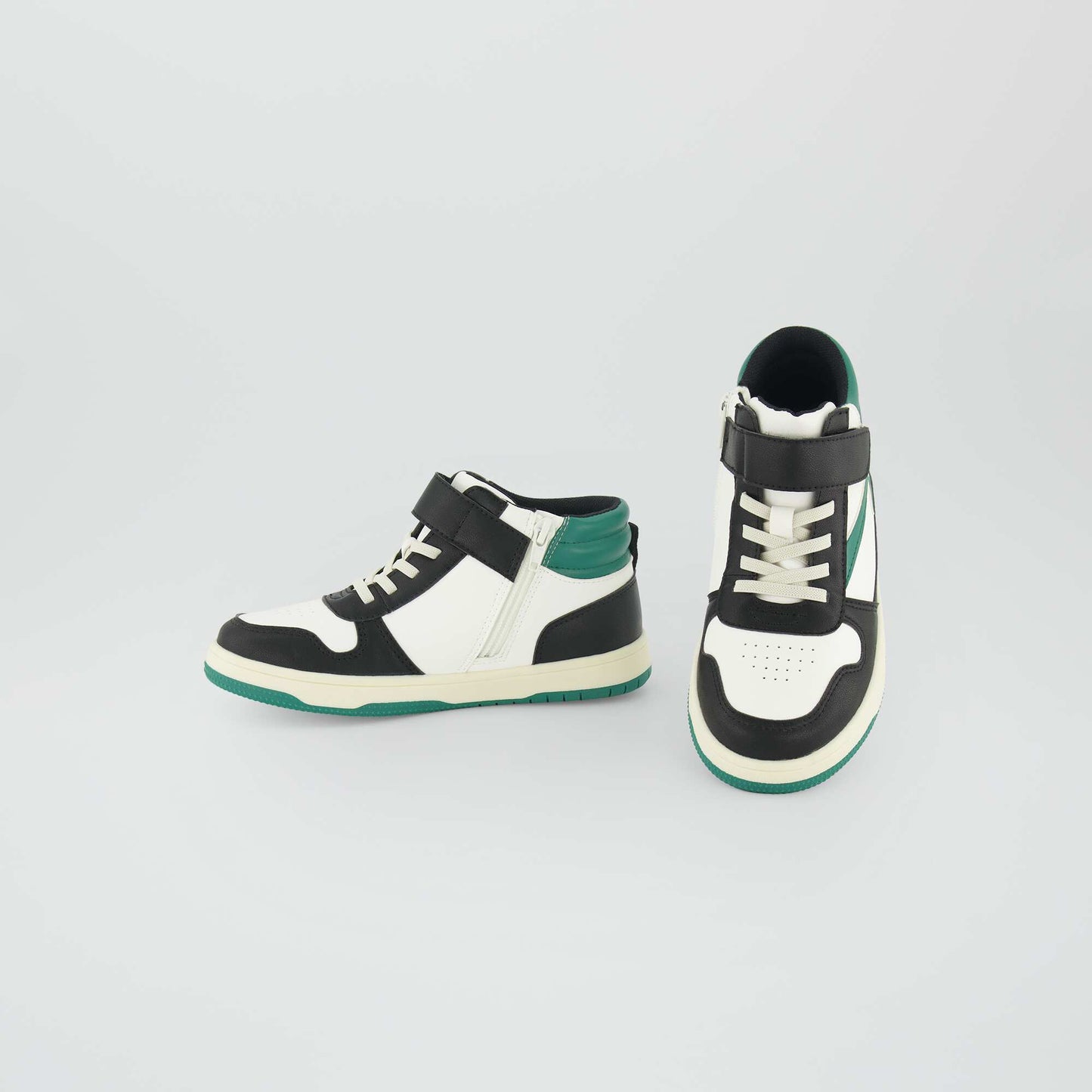 Baskets montantes tricolore Vert