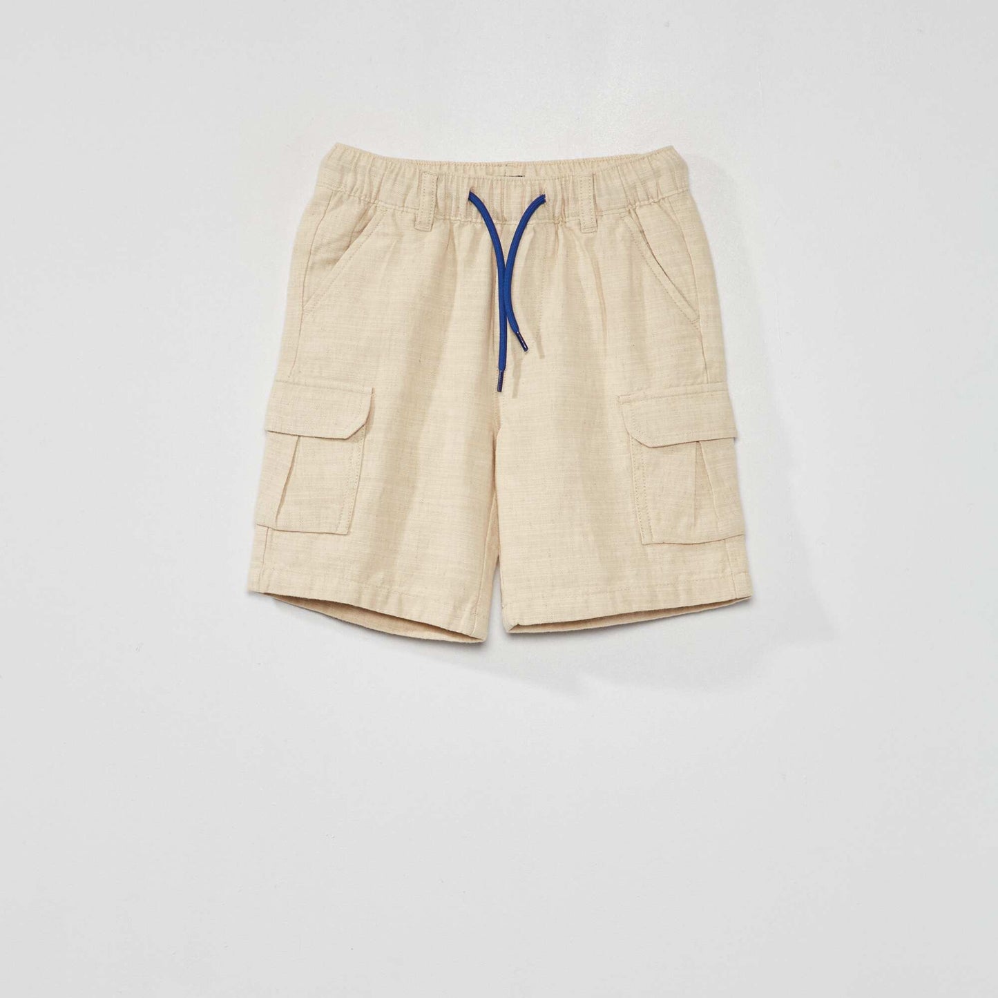 Bermuda uni avec lin Beige