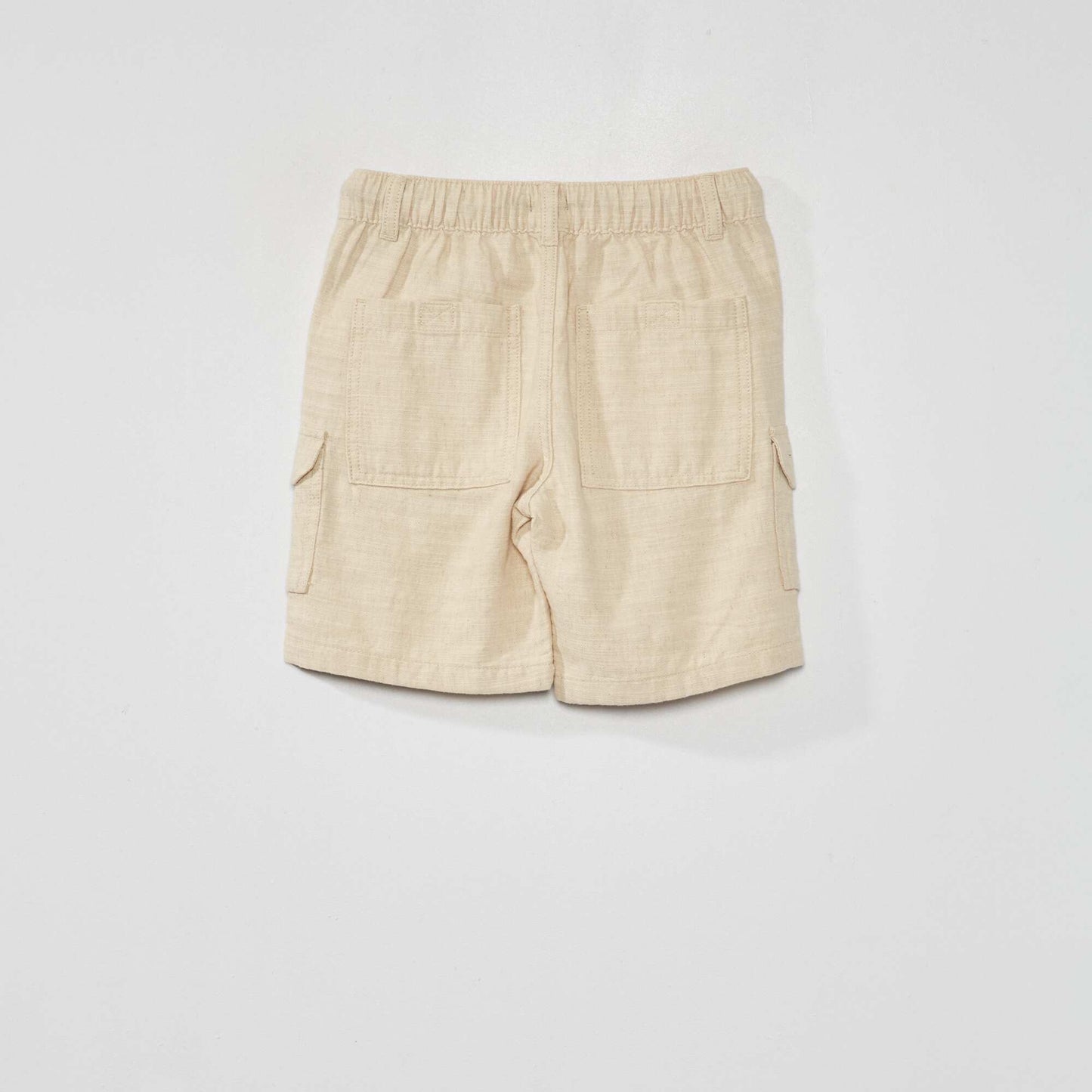 Bermuda uni avec lin Beige