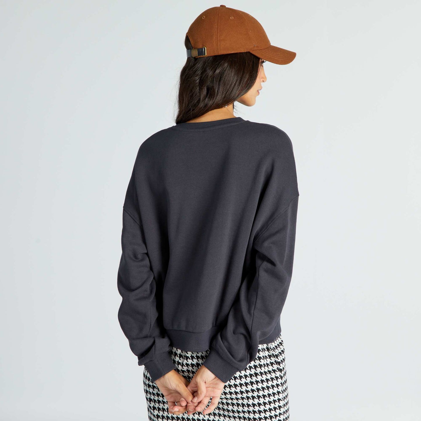 Sweat en molleton avec imprim Noir