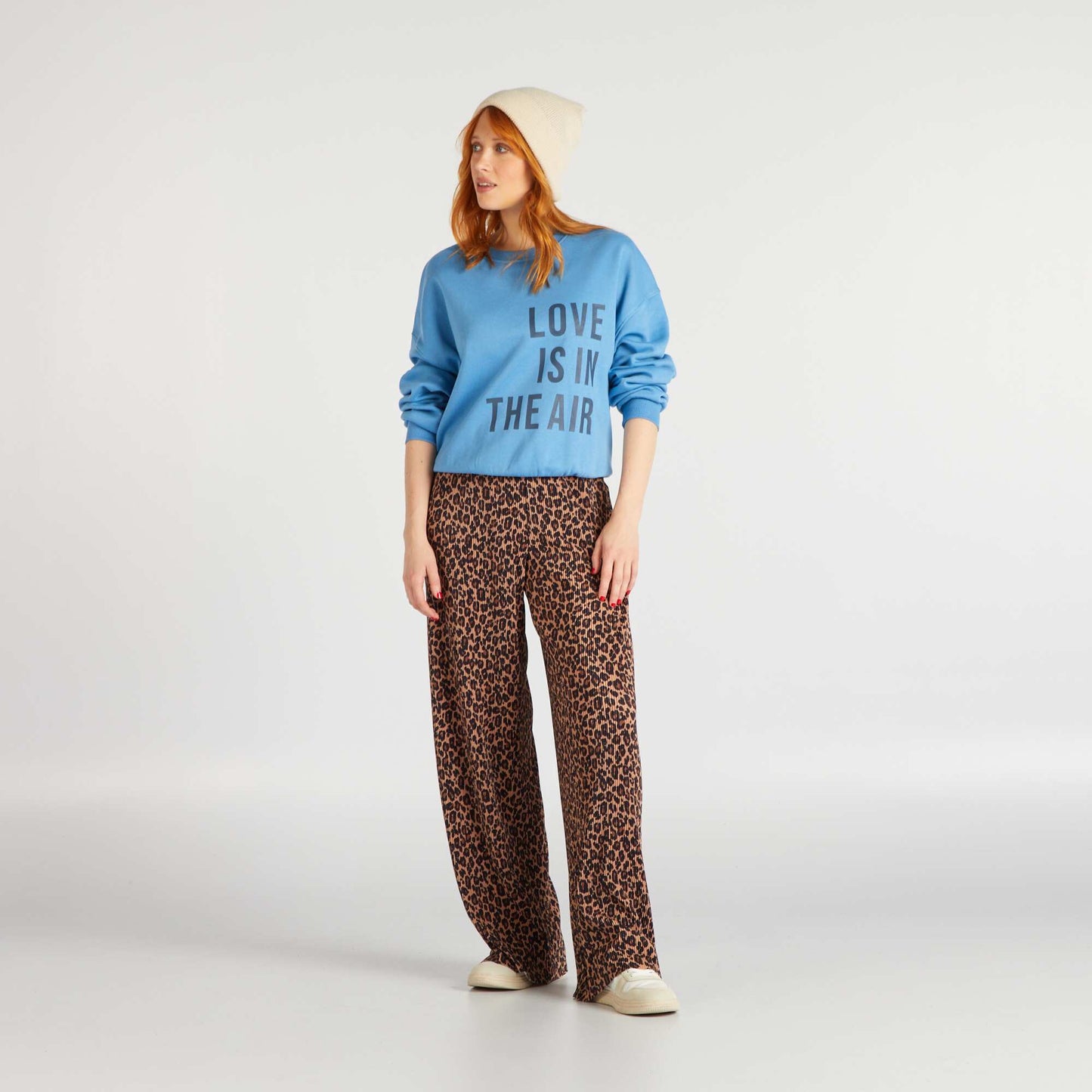 Sweat en molleton avec imprim Bleu ciel