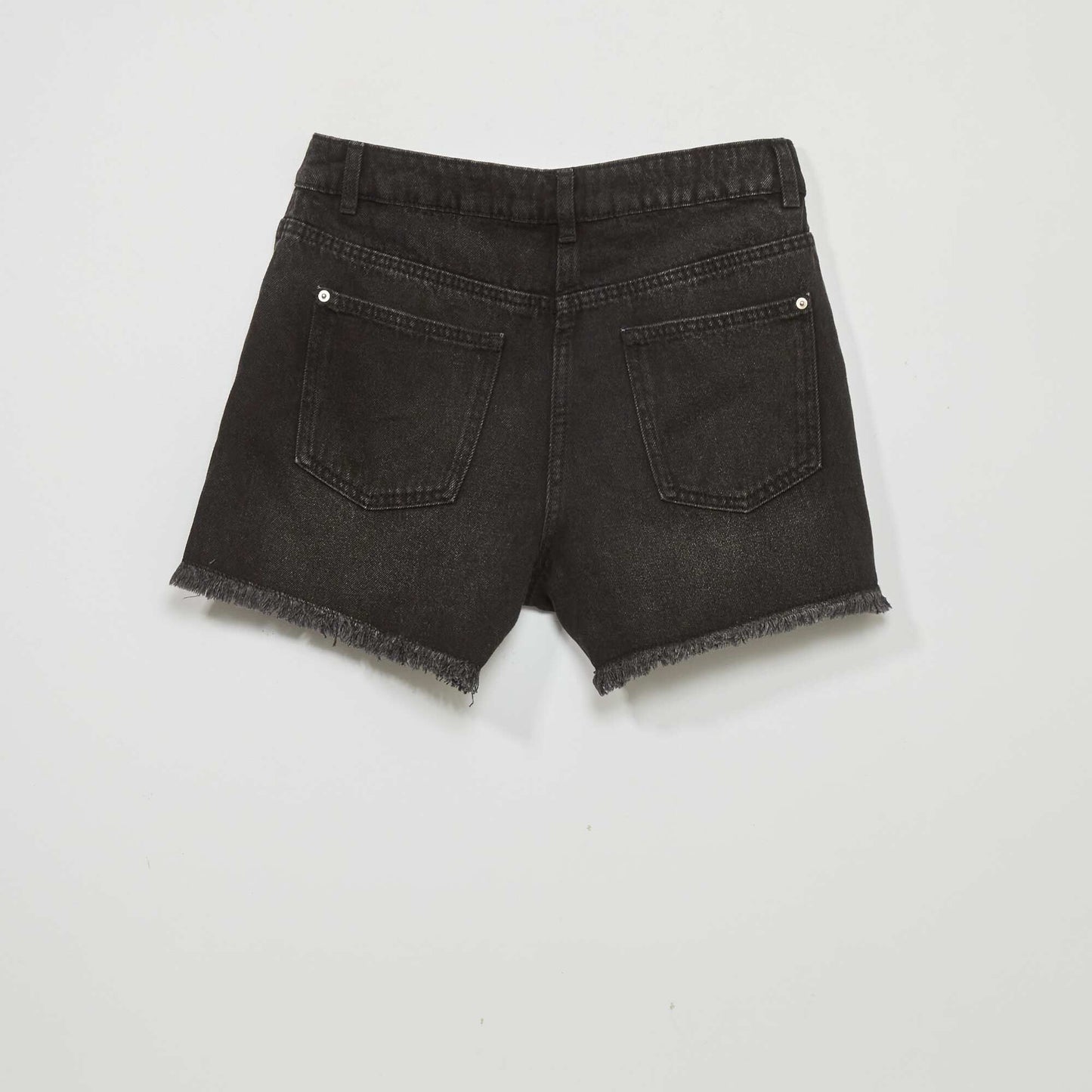 Short en jean avec franges Noir