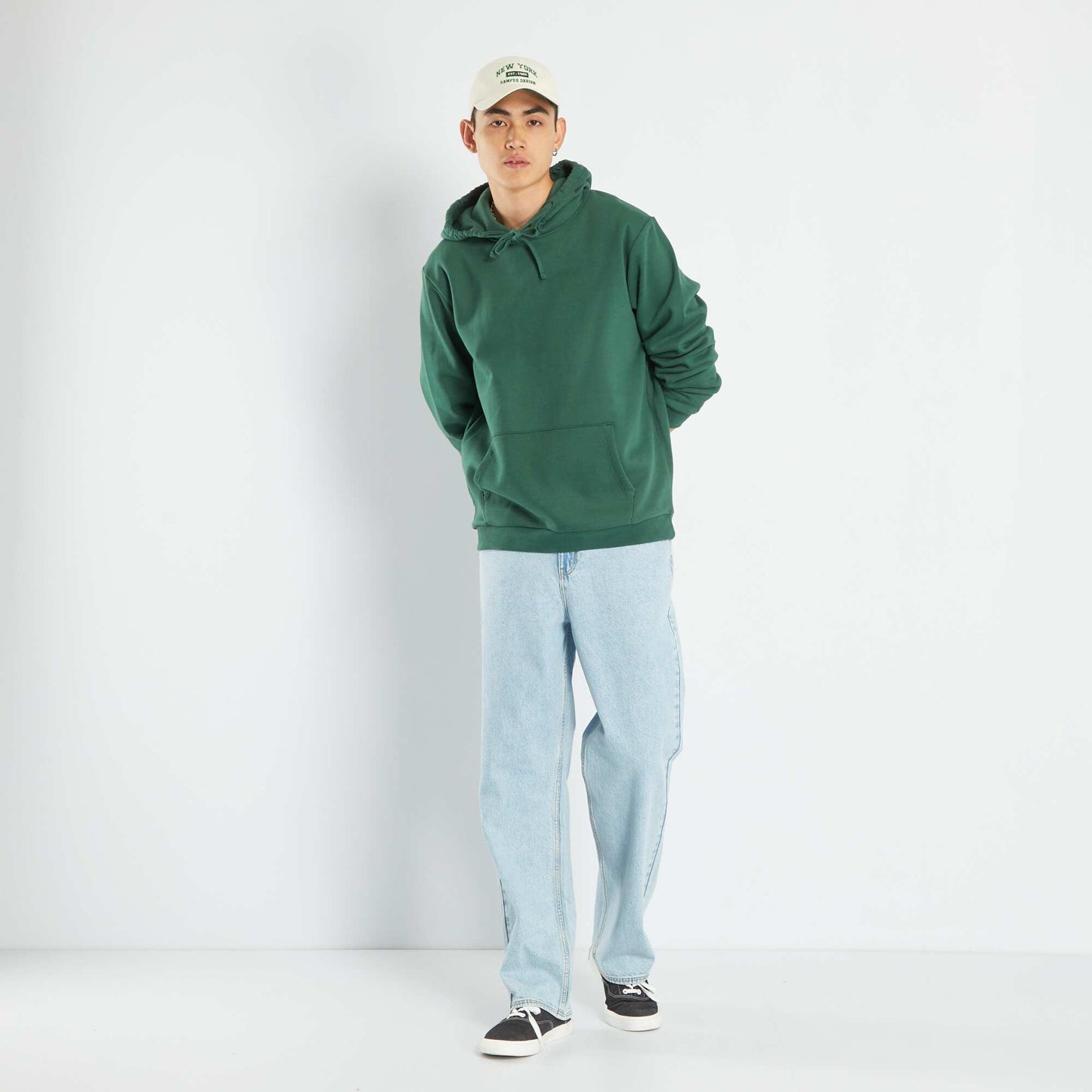 Sweat capuche avec poche kangourou Vert sapin