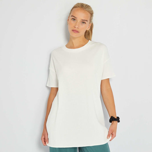 T-shirt long c tel Blanc