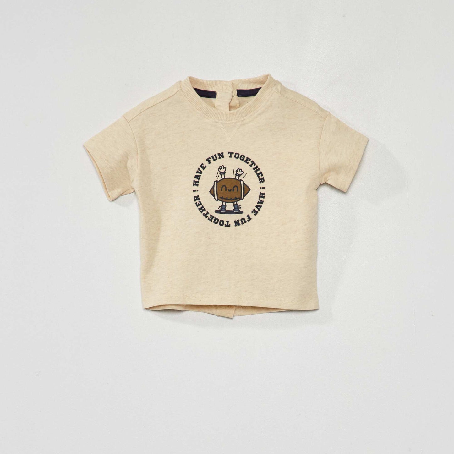 T-shirt en jersey manches courtes Beige