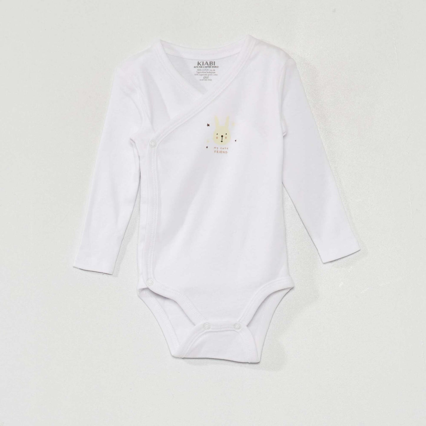 Lot de 3 bodies en jersey - 3 pi ces Blanc/gris