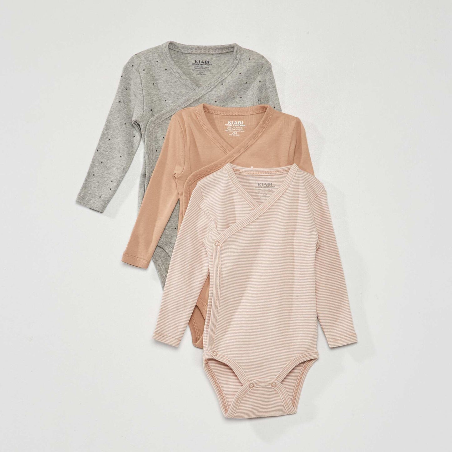 Lot de 3 bodies en maille c tel e - 3 pi ces Gris