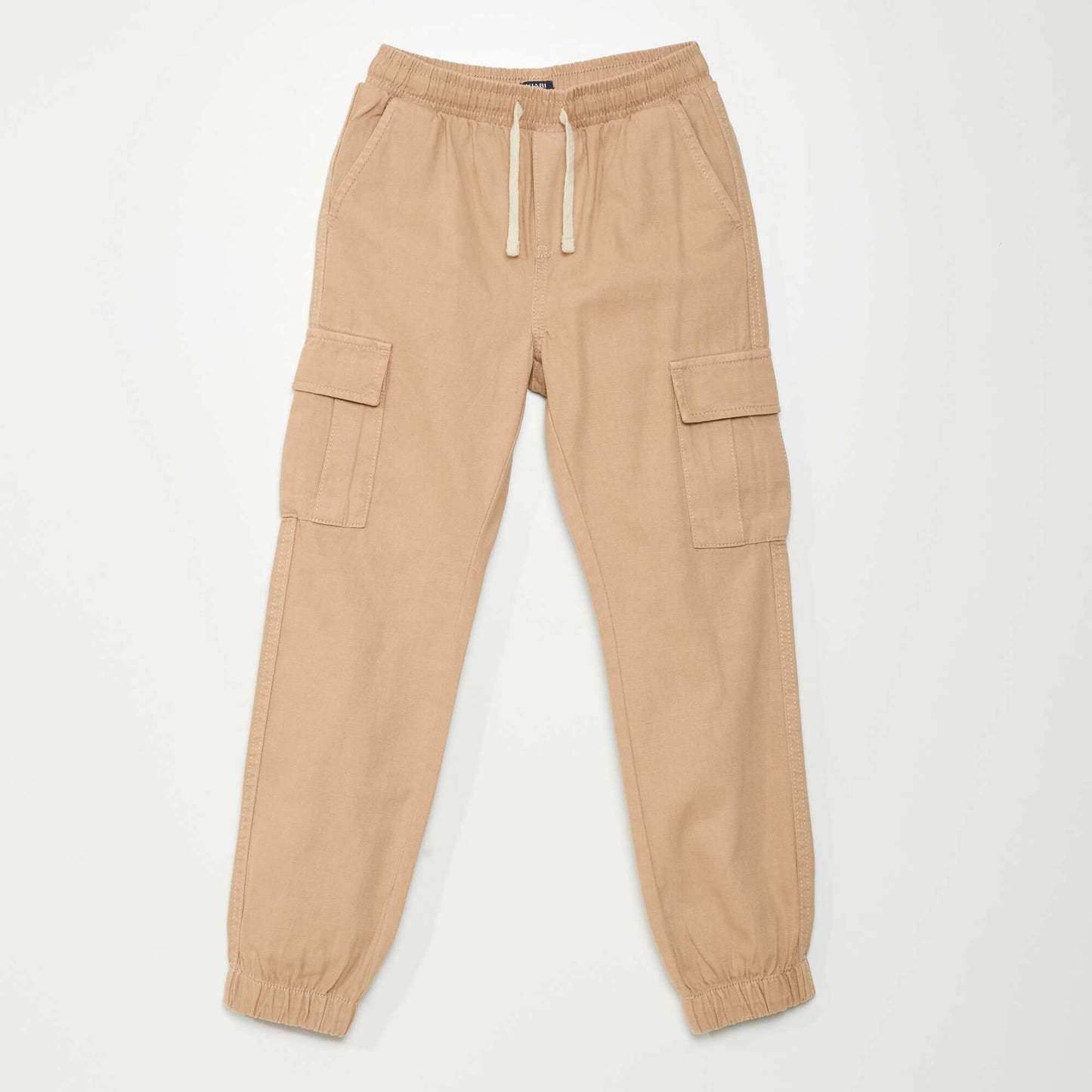 Pantalon taille lastiqu e avec poches Beige