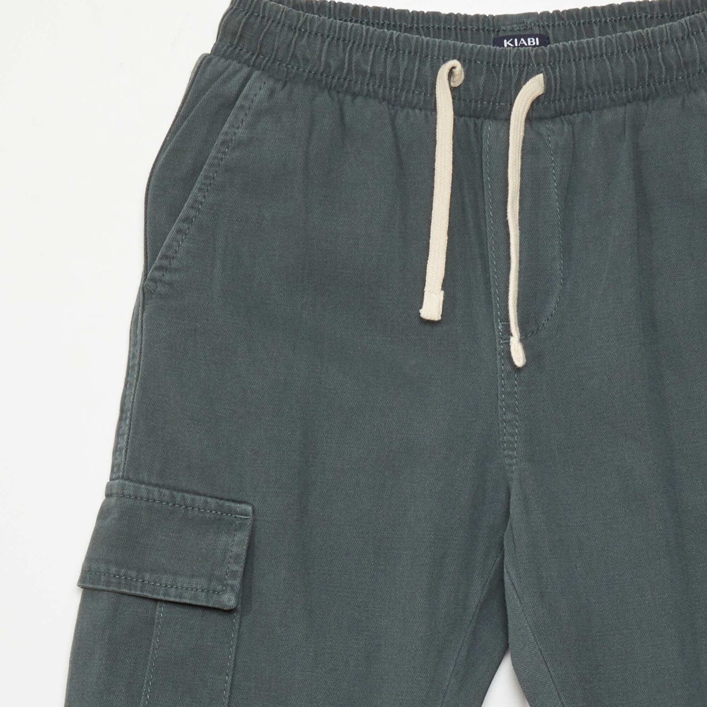 Pantalon taille lastiqu e avec poches Vert