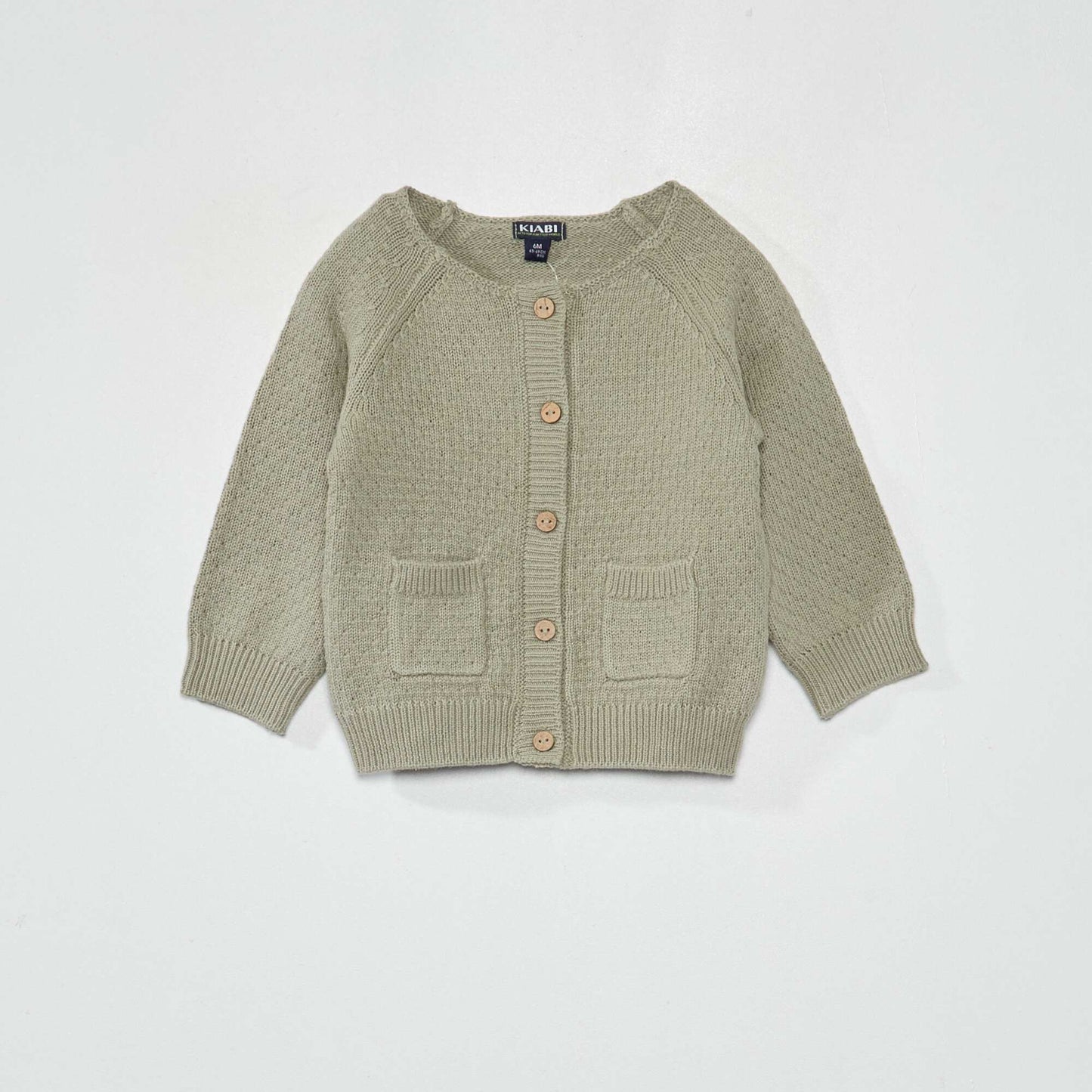 Gilet en tricot avec point fantaisie Vert gris