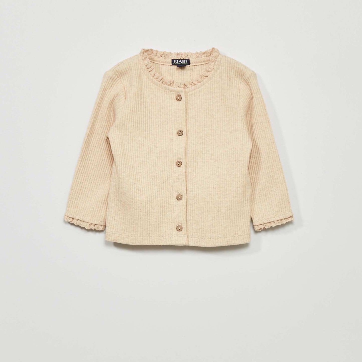 Gilet c tel avec dentelle Beige