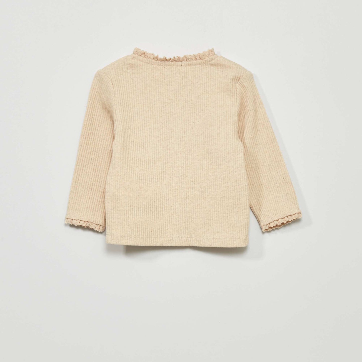 Gilet c tel avec dentelle Beige