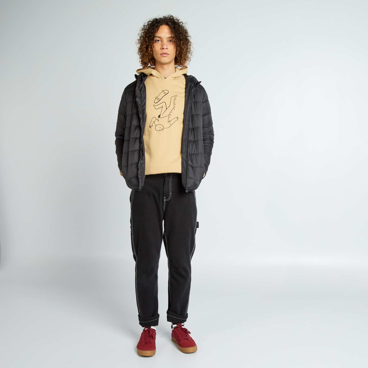 Doudoune matelass capuche Noir