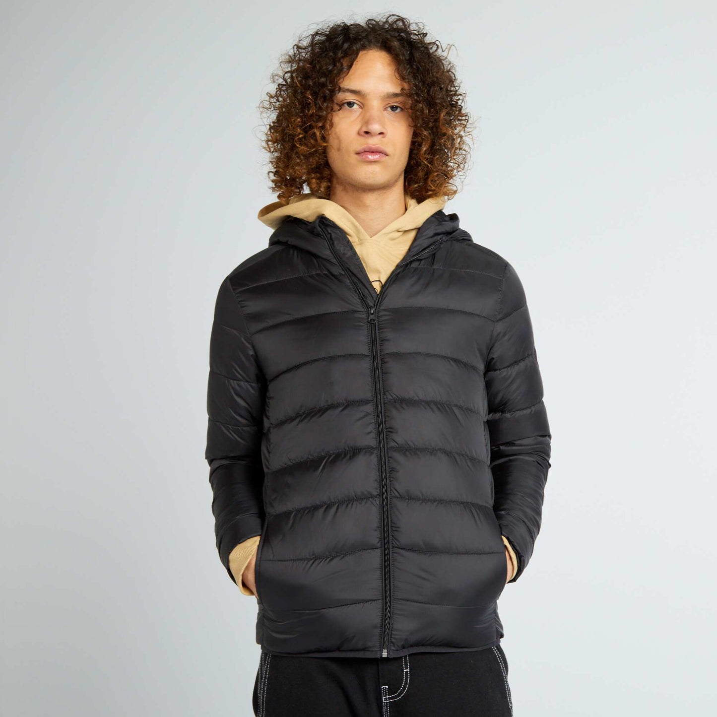 Doudoune matelass capuche Noir