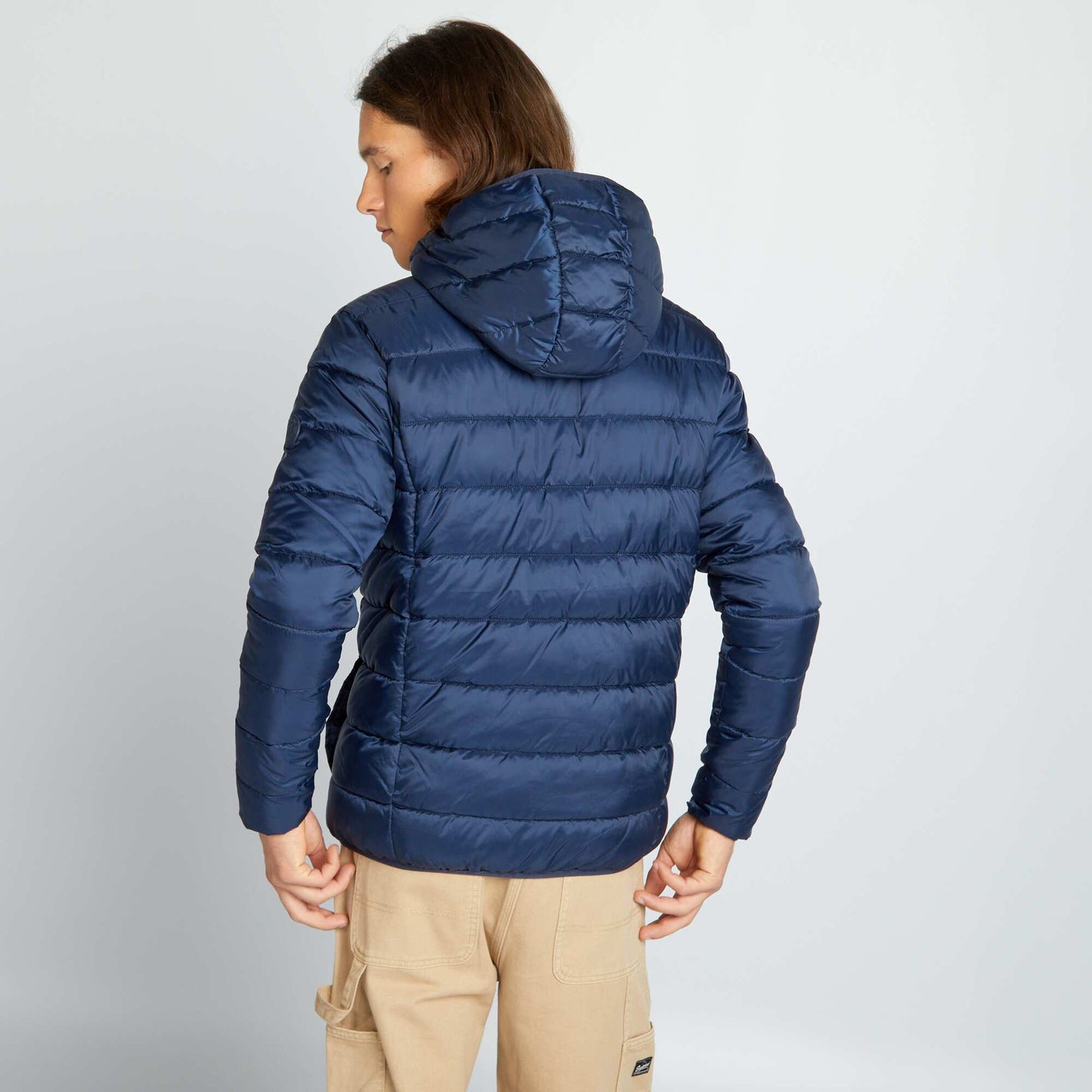 Doudoune matelass capuche Bleu fonc