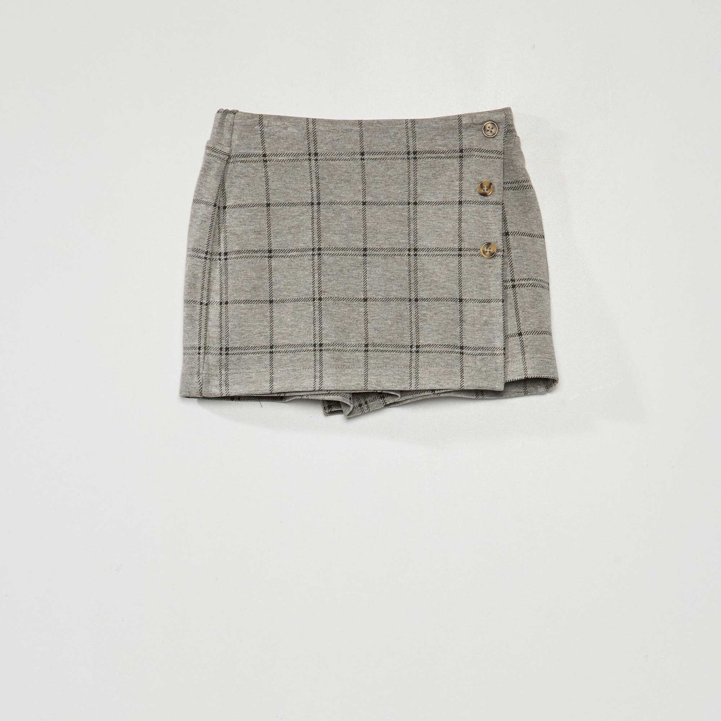 Jupe en maille avec boutons fantaisie Gris