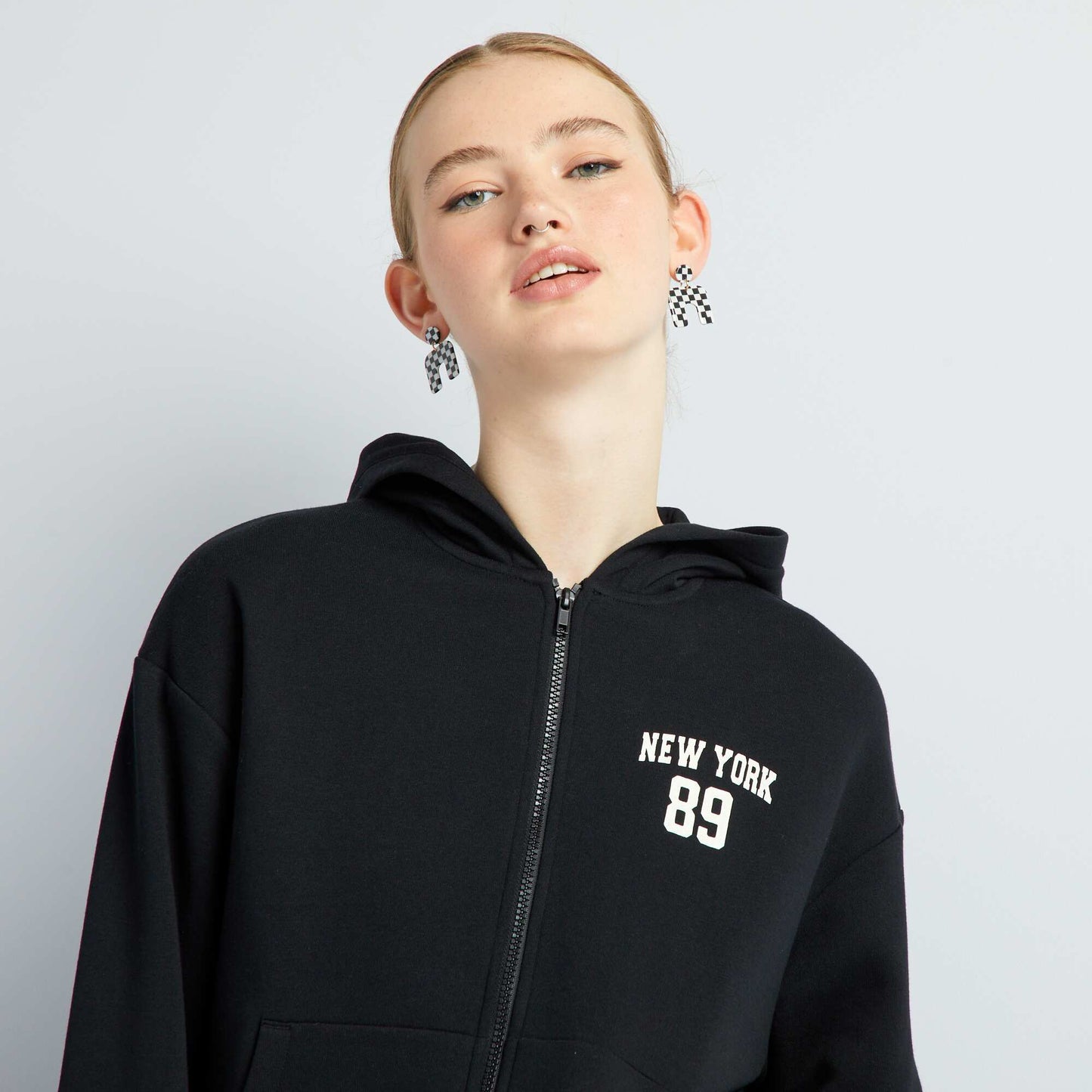 Sweat capuche en molleton Noir