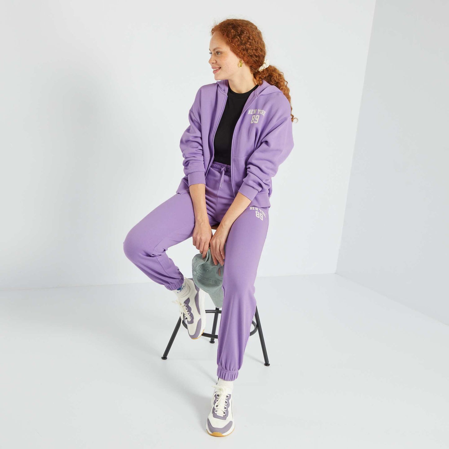 Sweat capuche en molleton Violet