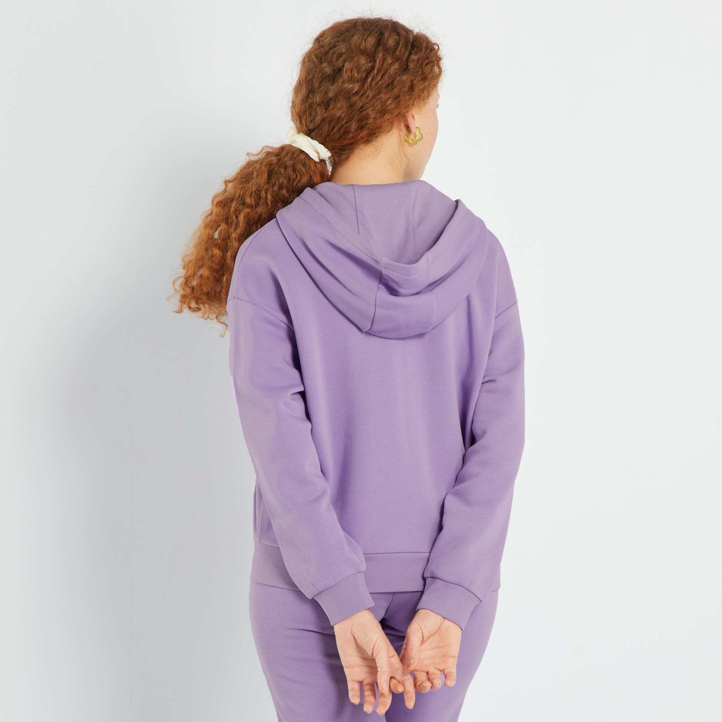 Sweat capuche en molleton Violet
