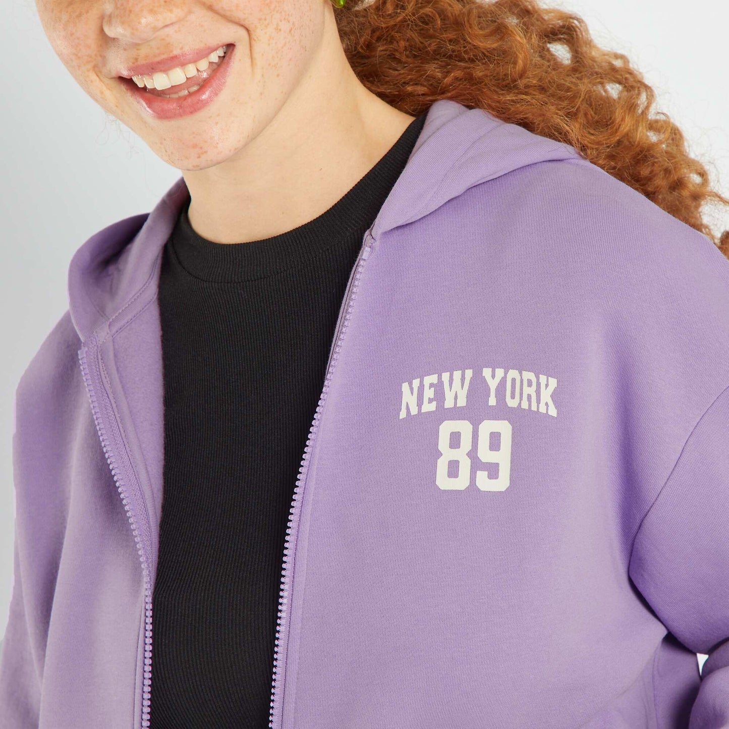 Sweat capuche en molleton Violet