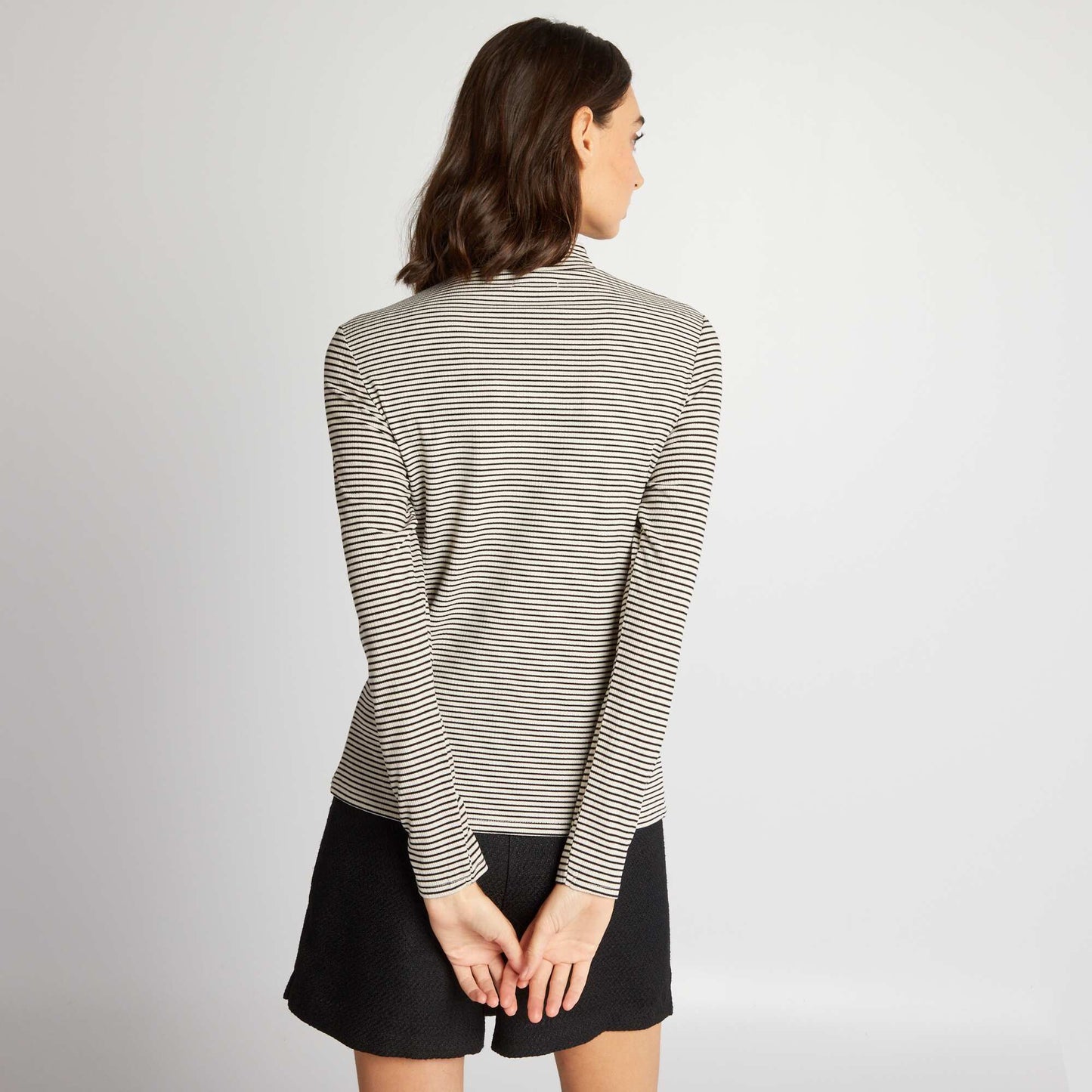 Sous-pull en maille c tel e Noir/blanc
